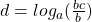 d=log_{a}(\frac{bc}{b})