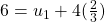 6=u_{1}+4(\frac{2}{3})