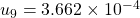 u_{9}=3.662\times10^{-4}