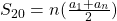 S_{20} = n(\frac{a_{1}+a_{n}}{2})