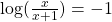 \log(\frac{x}{x+1})=-1